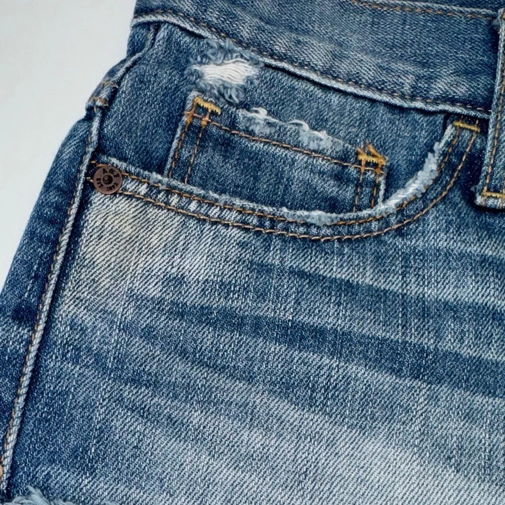 Abercrombie & Fitch Distressed Blue Jean Shorts